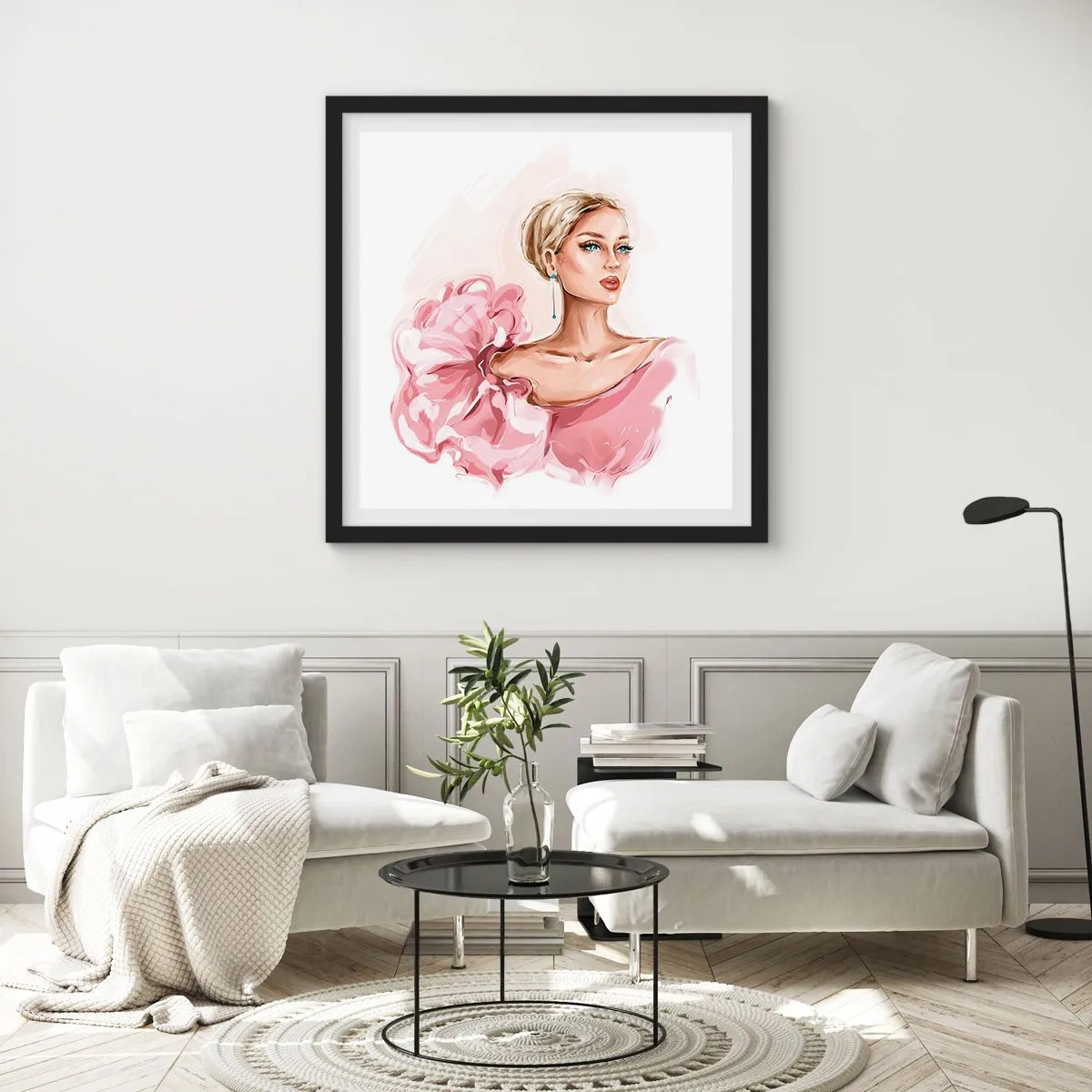 Affisch i svart ram - Som målad... - 60x60 cm