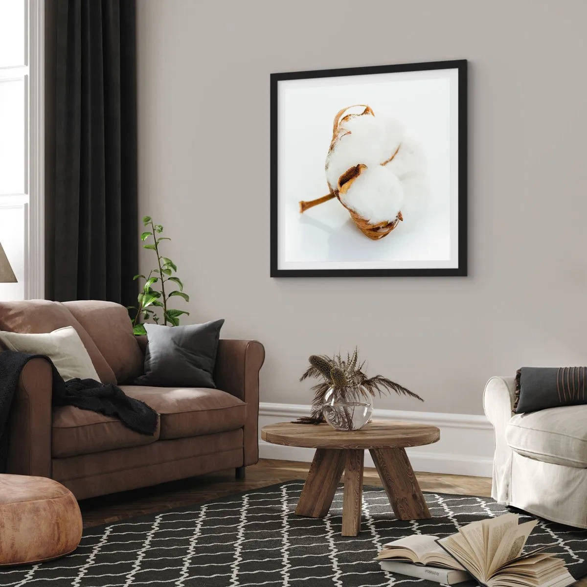 Affisch i svart ram - Mjuk av naturen - 60x60 cm