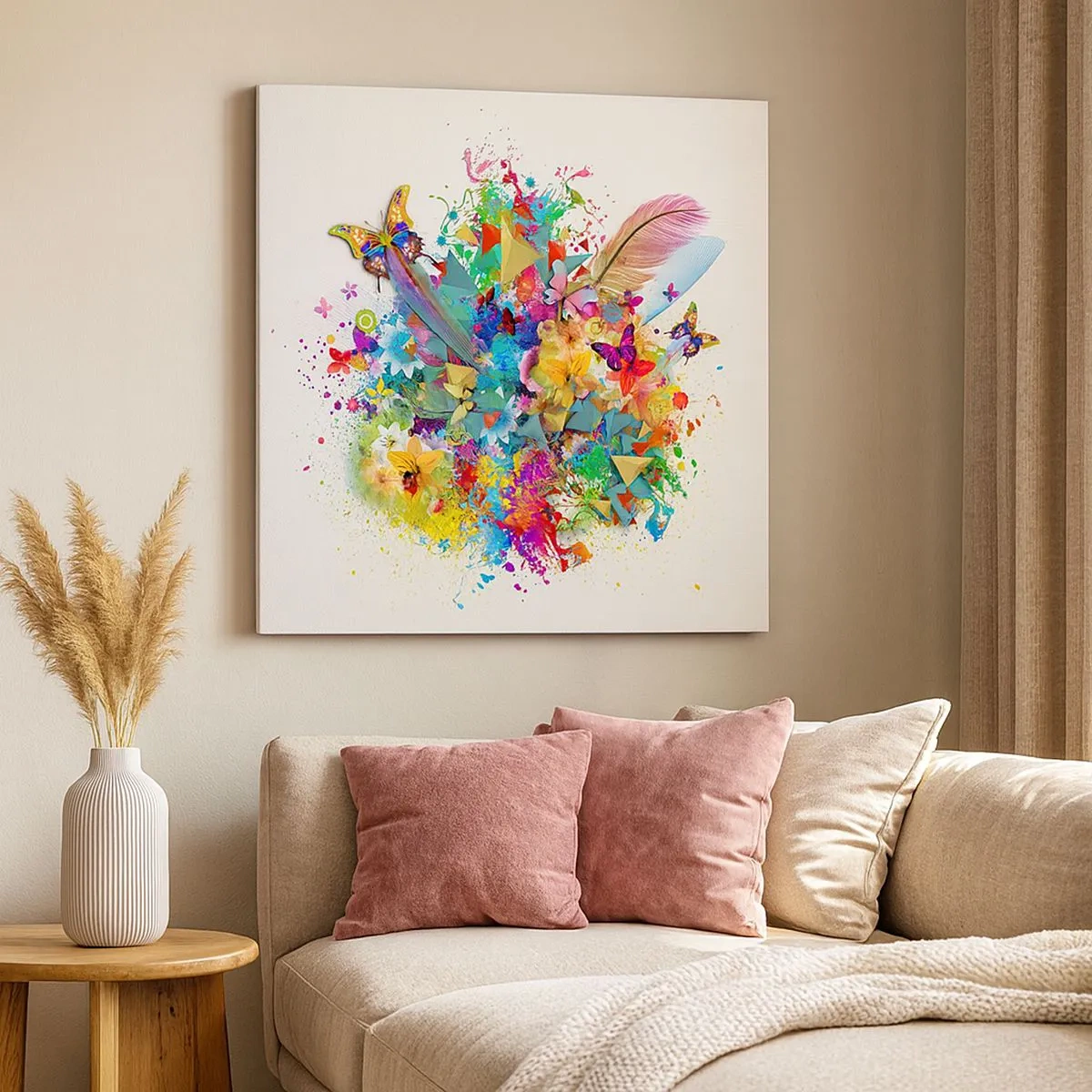 Canvastavla - Bild på duk - Glädjebukett - 30x30 cm