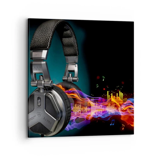 Canvastavla - Bild på duk - I musikens eld - 70x70 cm