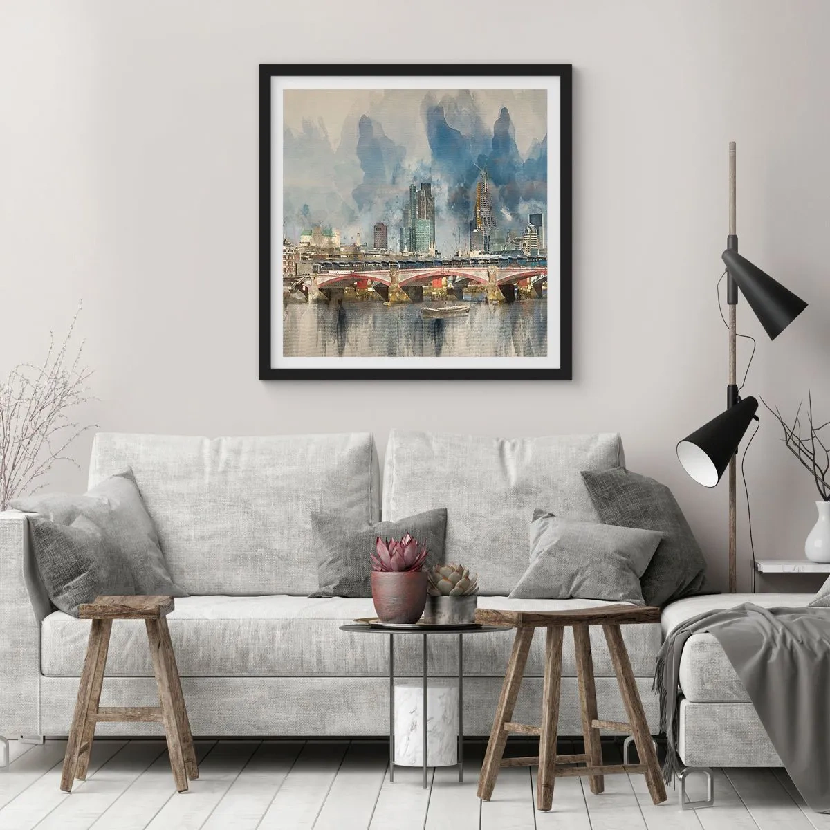 Affisch i svart ram - London i hela sin prakt - 30x30 cm