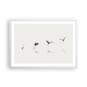 Affisch i vit ram - Fyra enkla steg - 70x50 cm