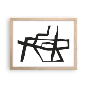 Affisch i ram av ljusek - Svartvit konstruktion - 40x30 cm