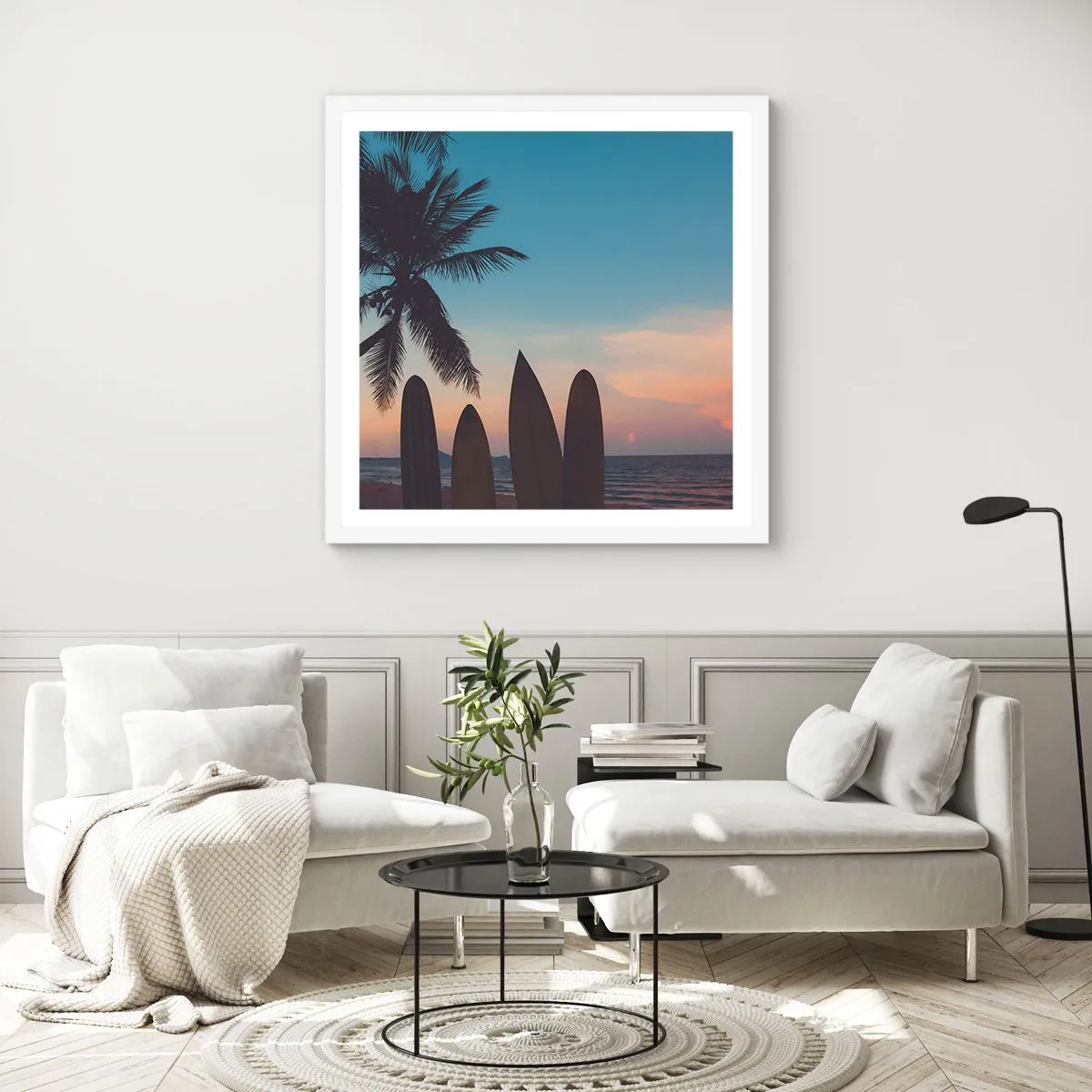 Affisch i vit ram - Imorgon blir det också kul - 40x40 cm