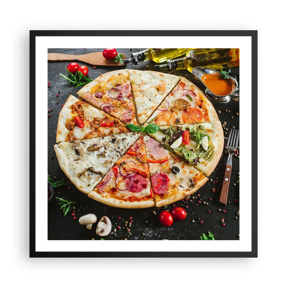Affisch i svart ram - Smakurval - 60x60 cm