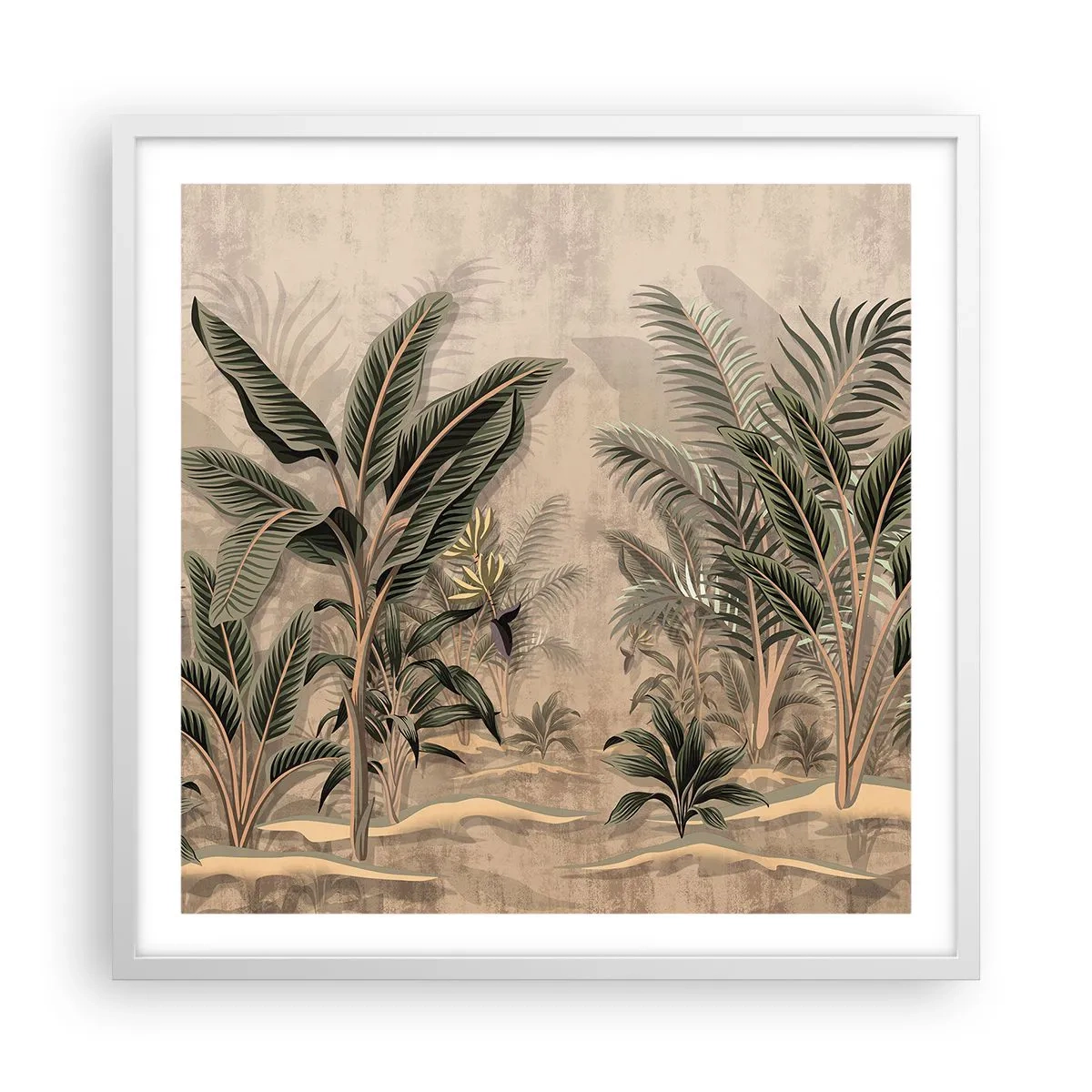 Affisch i vit ram - Bild i kolonial stil - 60x60 cm