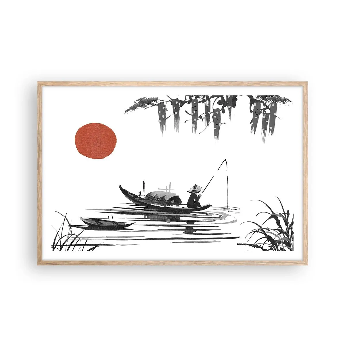 Affisch i ram av ljusek - Asiatisk eftermiddag - 91x61 cm