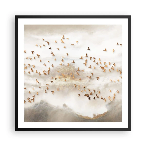 Affisch i svart ram - Det är dags... - 60x60 cm