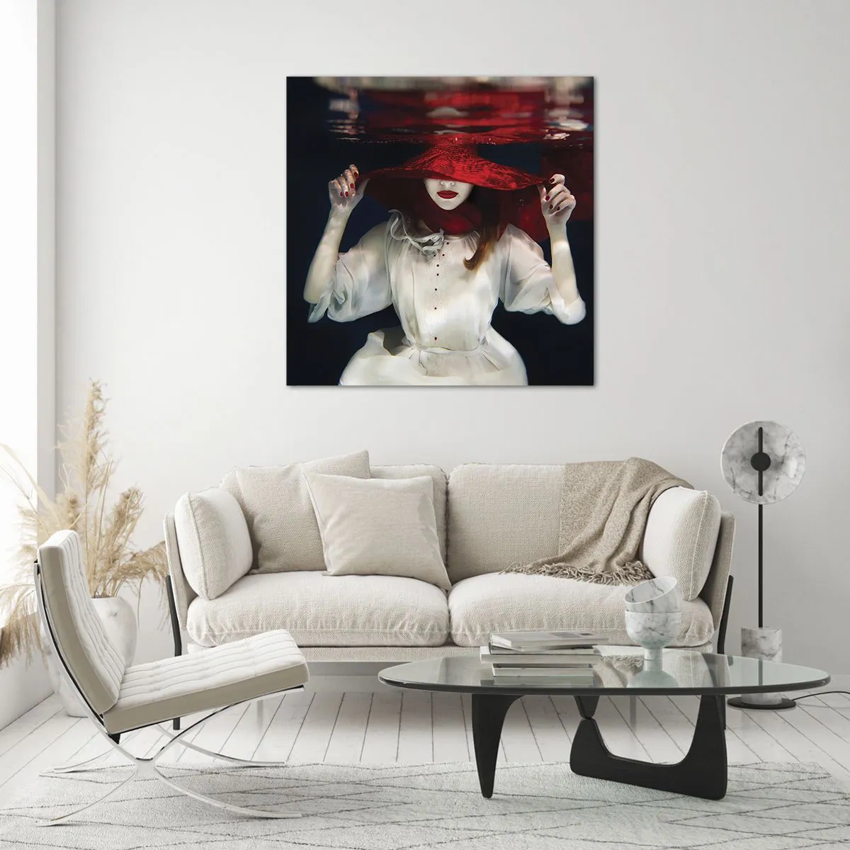 Glastavla - Bild på glas - Konstig fru - 70x70 cm