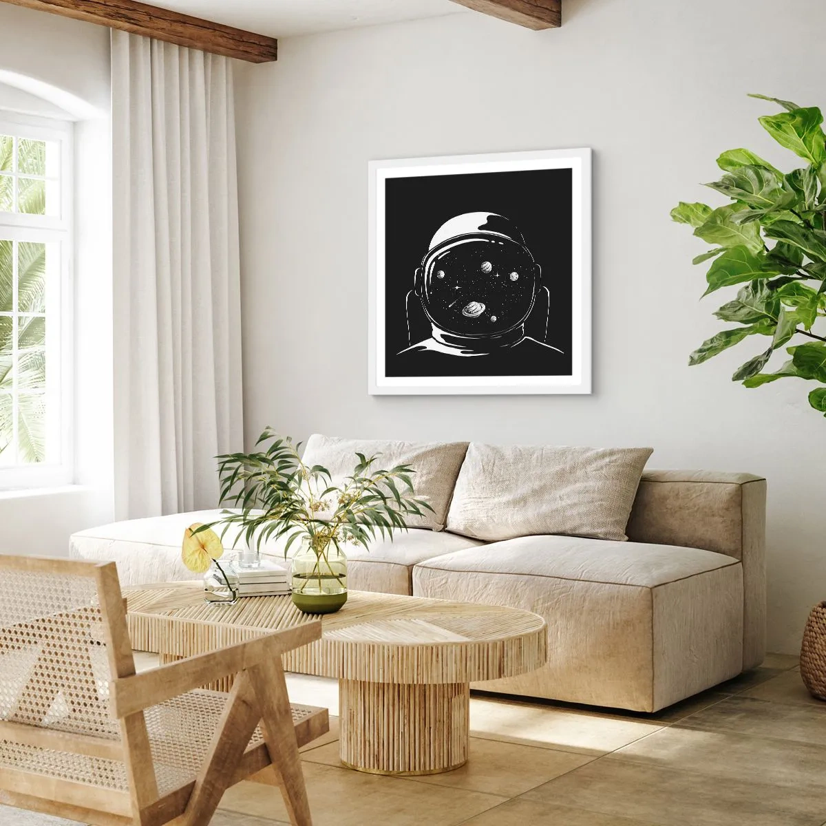 Affisch i vit ram - Fin utsikt - 60x60 cm