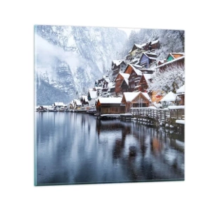 Glastavla - Bild på glas - I vinterns dräkt - 30x30 cm