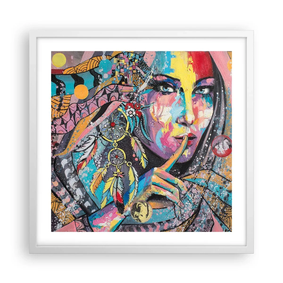 Affisch i vit ram - Var tyst tills du förstår - 50x50 cm