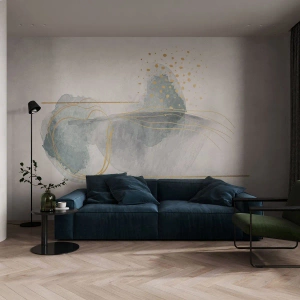 Fototapet på mått Premium Canvas - Om gråhetens och guldets förhållanden - Abstraktion, Bit, Intressanta former