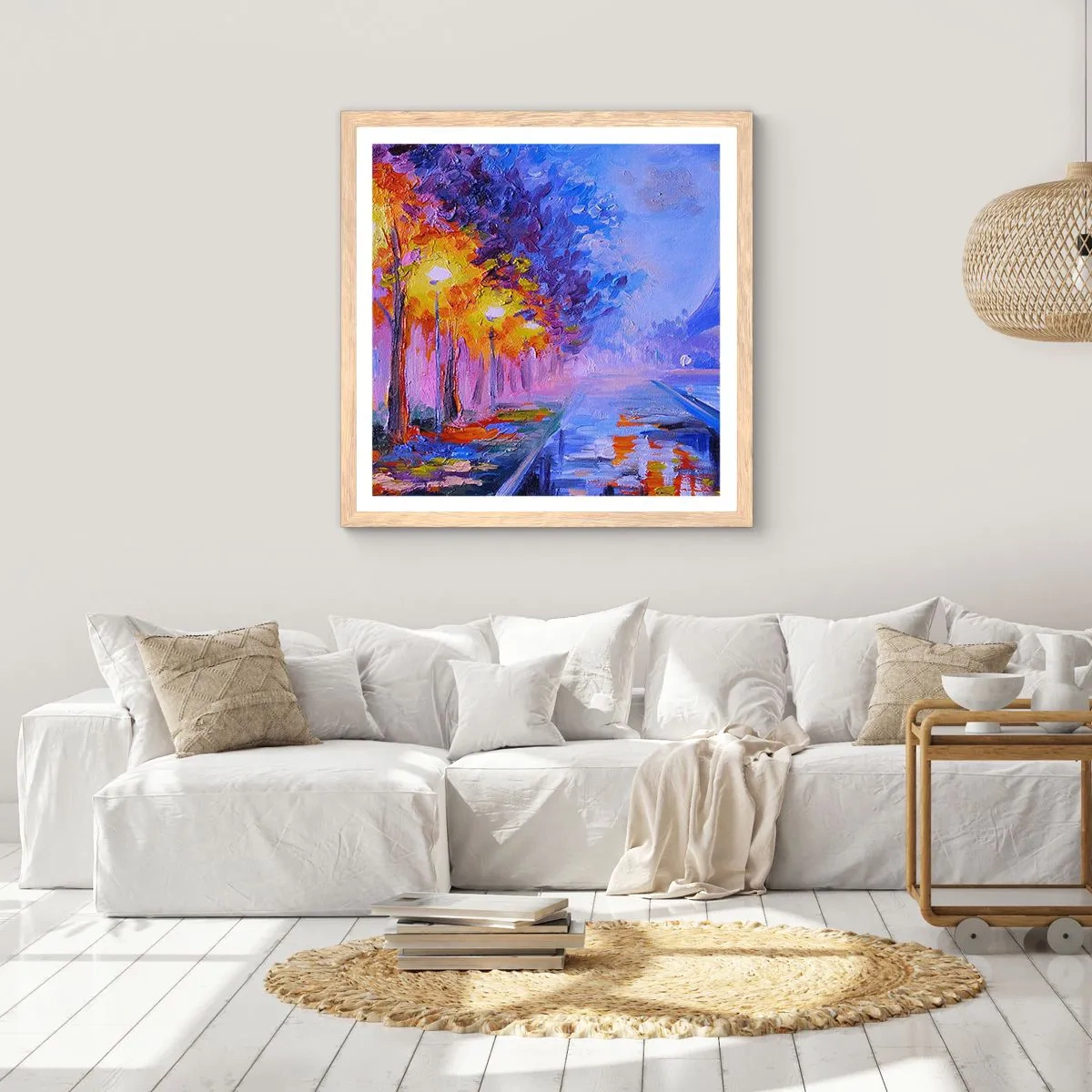 Affisch i ram av ljusek - Drömpromenad - 50x50 cm