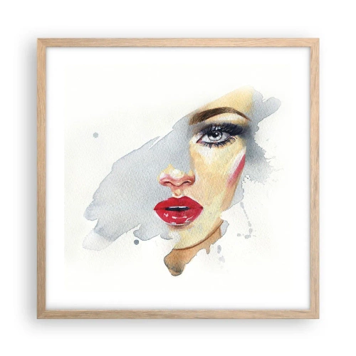 Affisch i ram av ljusek - Reflektion i vattendroppe - 50x50 cm