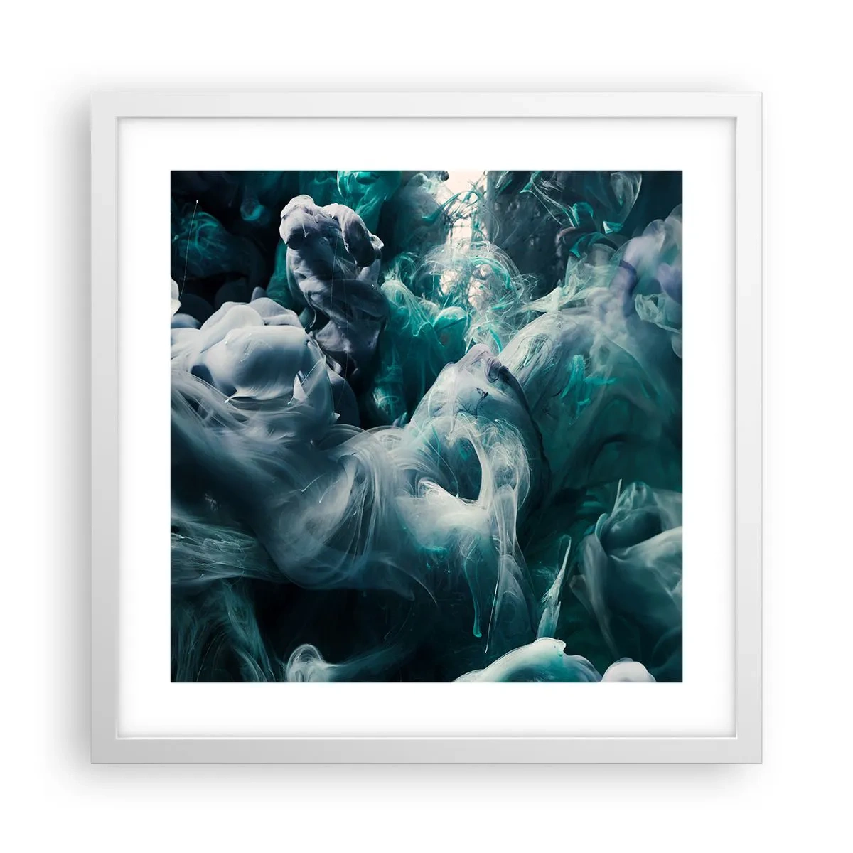 Affisch i vit ram - Färg i rörelse - 40x40 cm