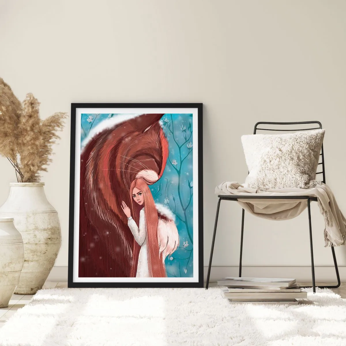 Affisch i svart ram - En känd närvaro - 50x70cm - Välkommen till sagan - Modern väggdekoration för vardagsrum och sovrum ARTTOR