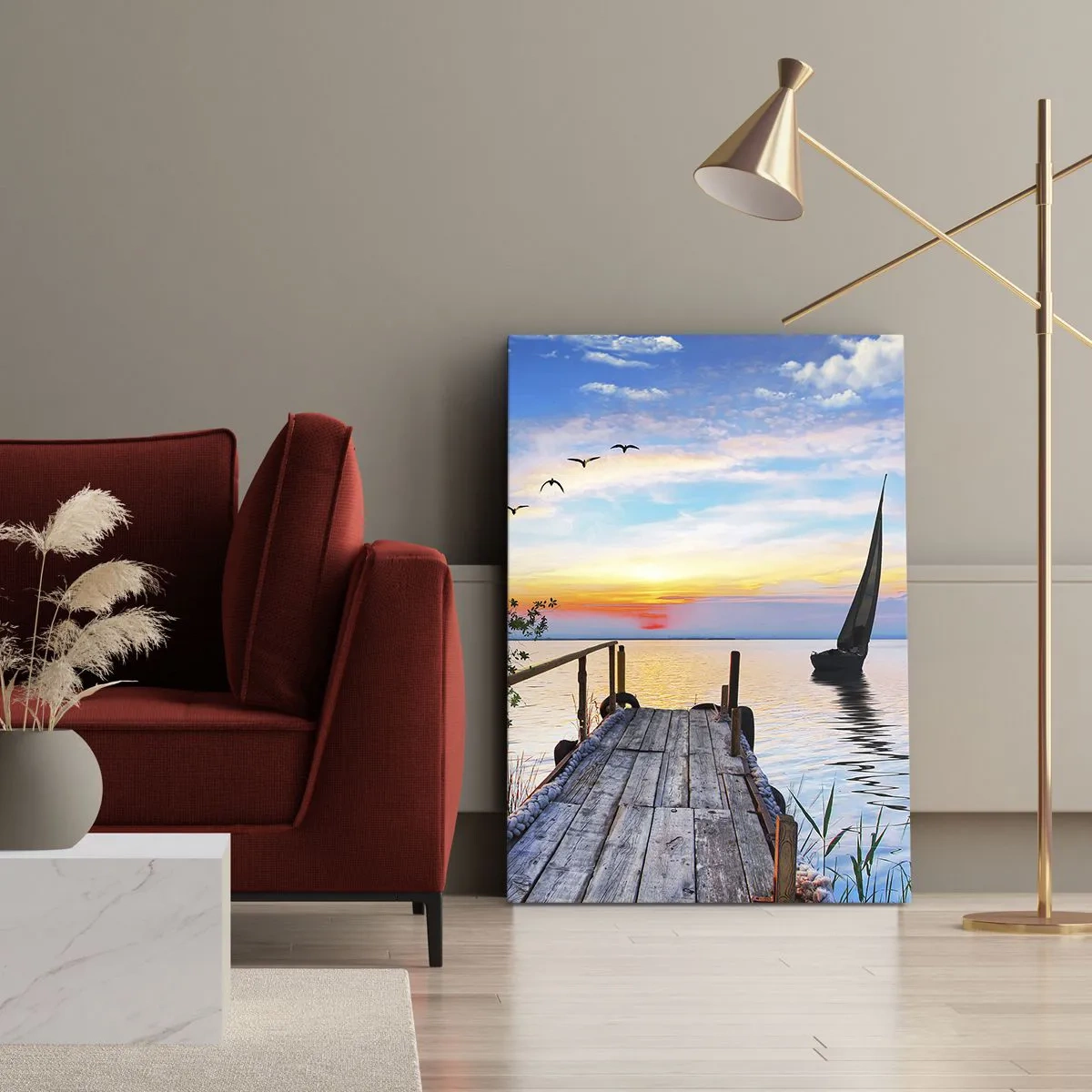 Canvastavla - Bild på duk - God kväll - 50x70 cm