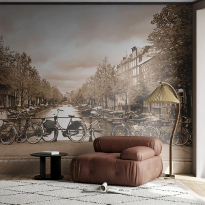 Fototapet Standard Eco - Holländsk stämning - Stad, amsterdam, Cykel - 500x350 cm