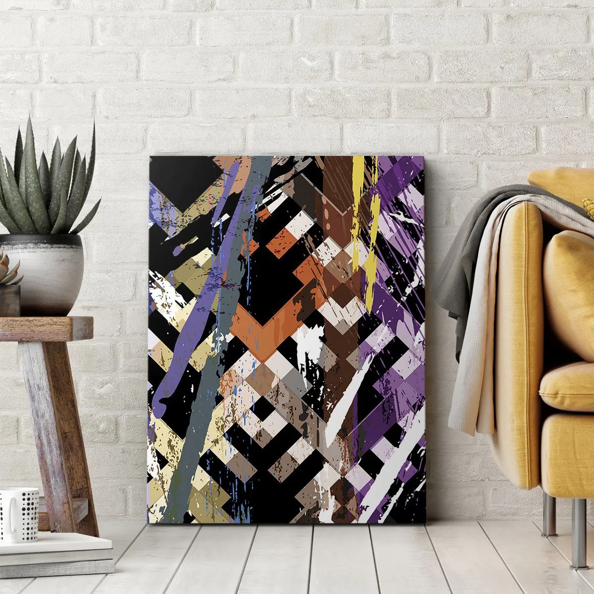 Canvastavla - Bild på duk - Kvadraten - 65x120 cm