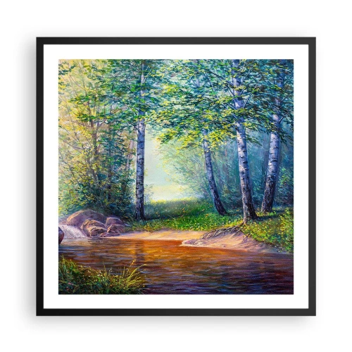 Affisch i svart ram - Idyllisk vy - 60x60 cm