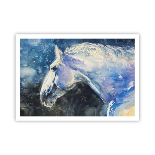 Affisch - Porträtt i blått sken - 100x70 cm