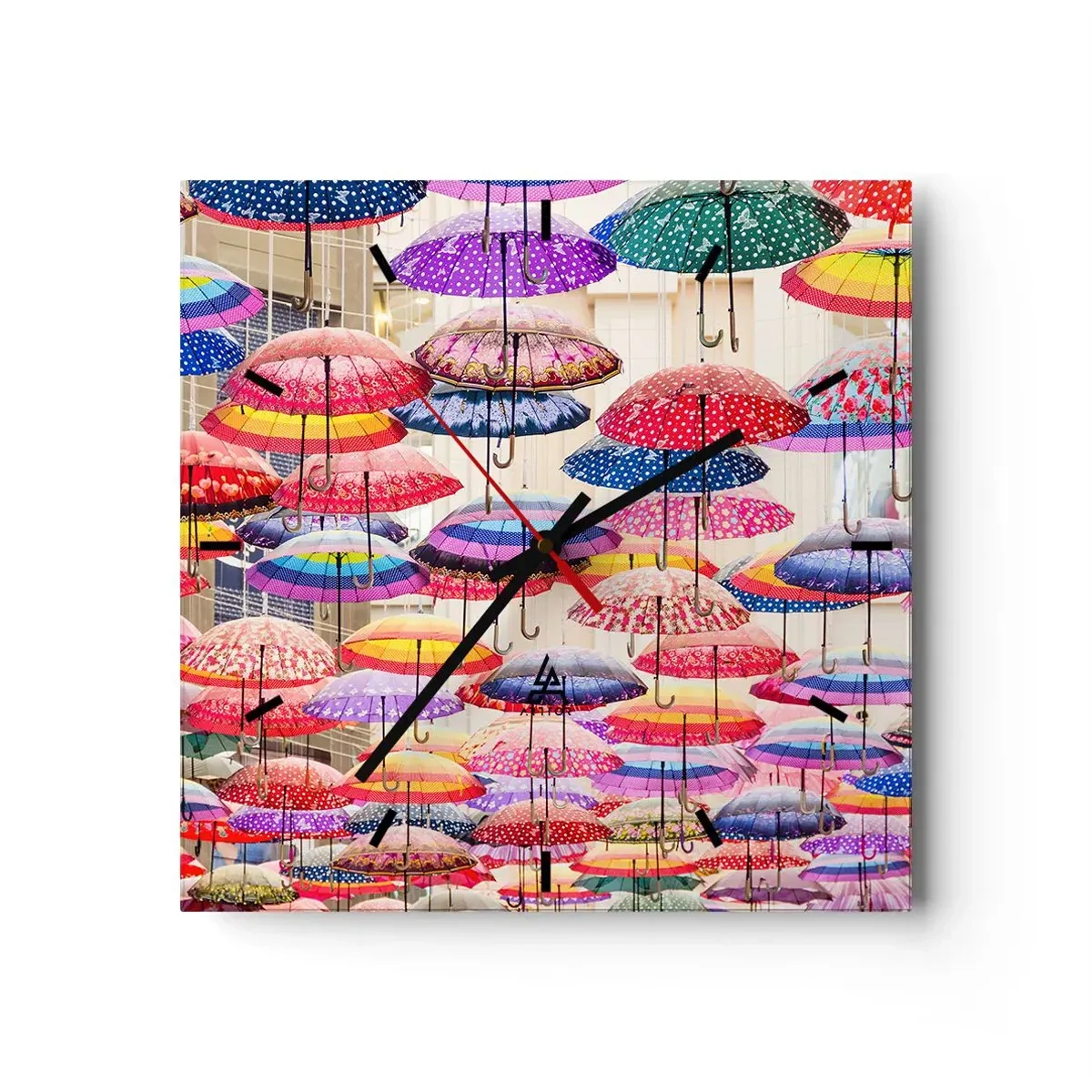 Väggklocka - Klocka på glas - Stadsäng - 30x30 cm