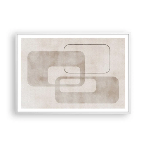 Affisch i vit ram - Geometrisk fug - 100x70 cm