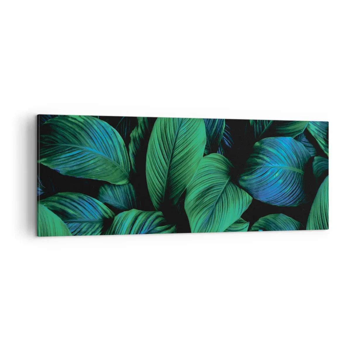 Canvastavla - Bild på duk - I gröna folkmassan - 140x50 cm