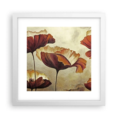 Affisch i vit ram - Ängsblommor - 30x30 cm