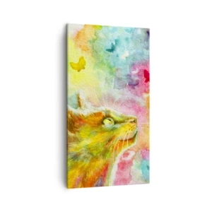 Canvastavla - Bild på duk - I kattparadiset - 45x80 cm