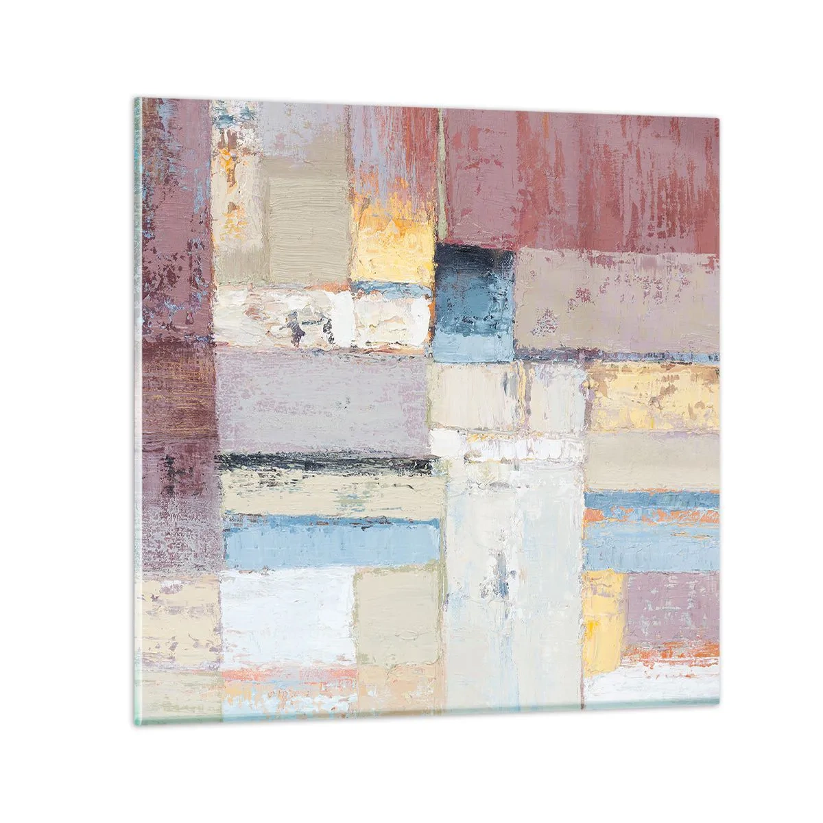 Glastavla - Bild på glas - Geometrins lugn - 30x30 cm