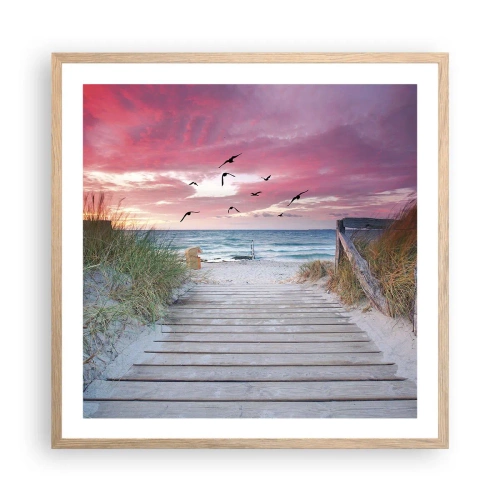 Affisch i ram av ljusek - Östersjöimpression - 60x60 cm