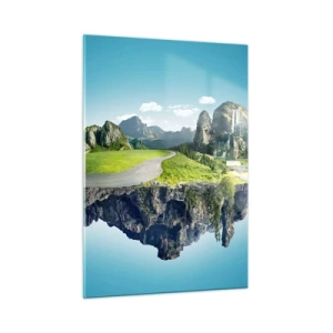 Glastavla - Bild på glas - Fantastisk ö - 50x70 cm