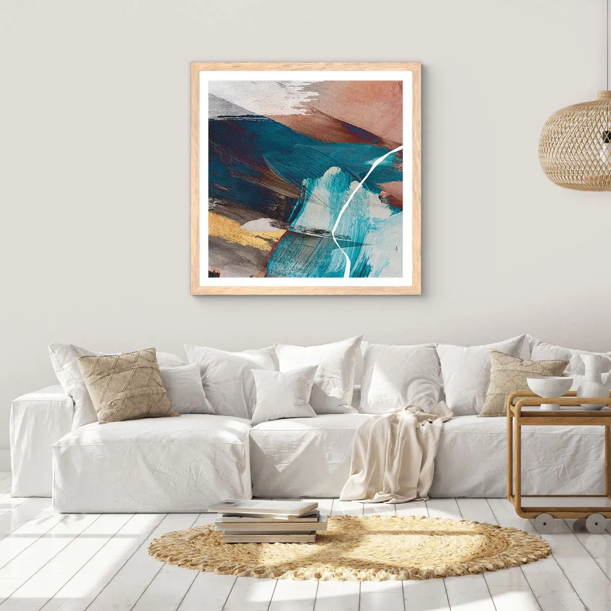 Affisch i ram av ljusek - Med styrka och energi - 40x40 cm