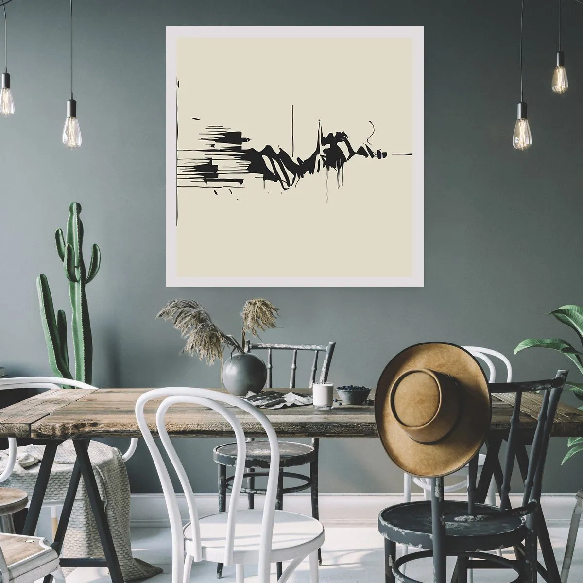 Affisch - Skyndsam abstraktion - 60x60 cm