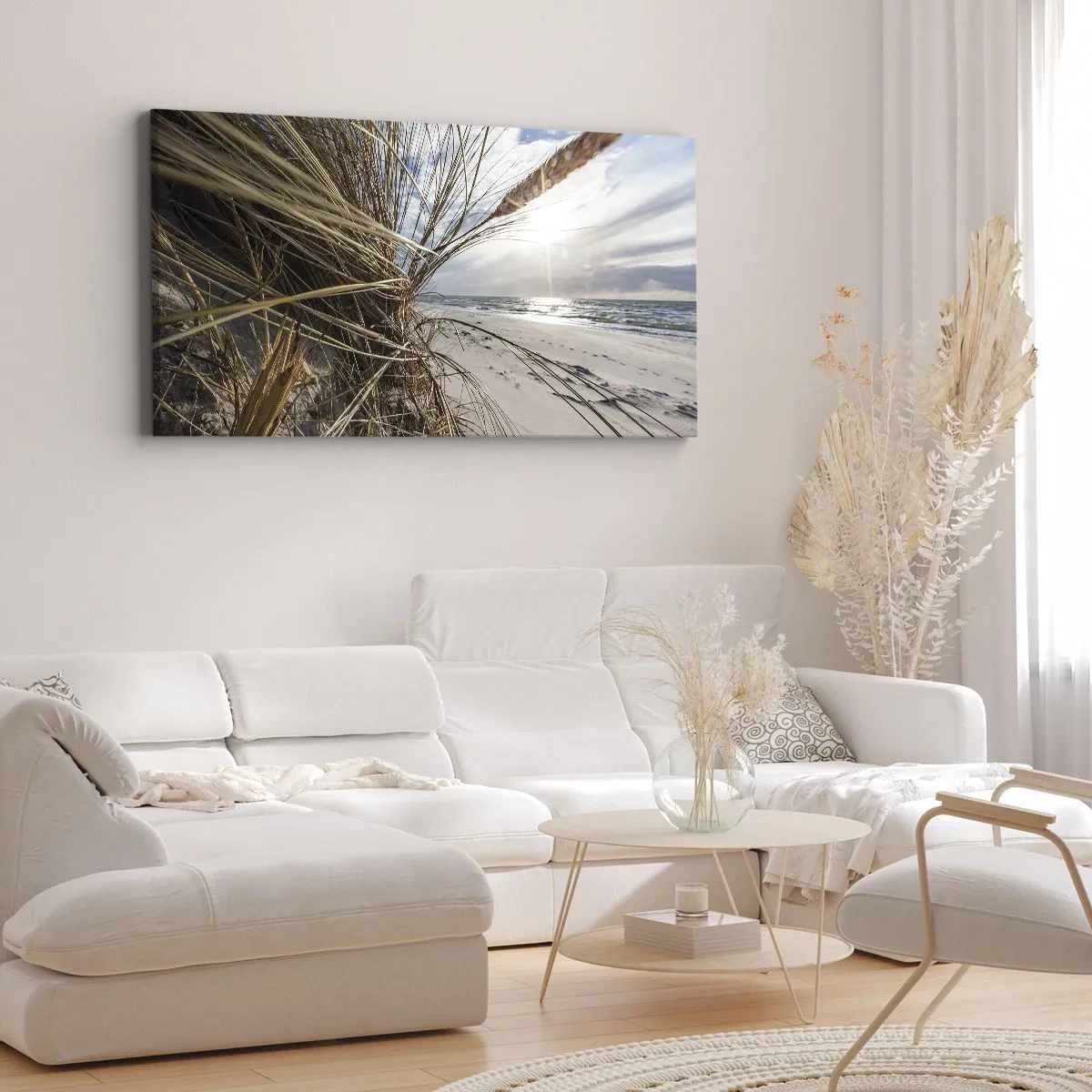 Canvastavla - Bild på duk - Elementens möte - 160x50 cm