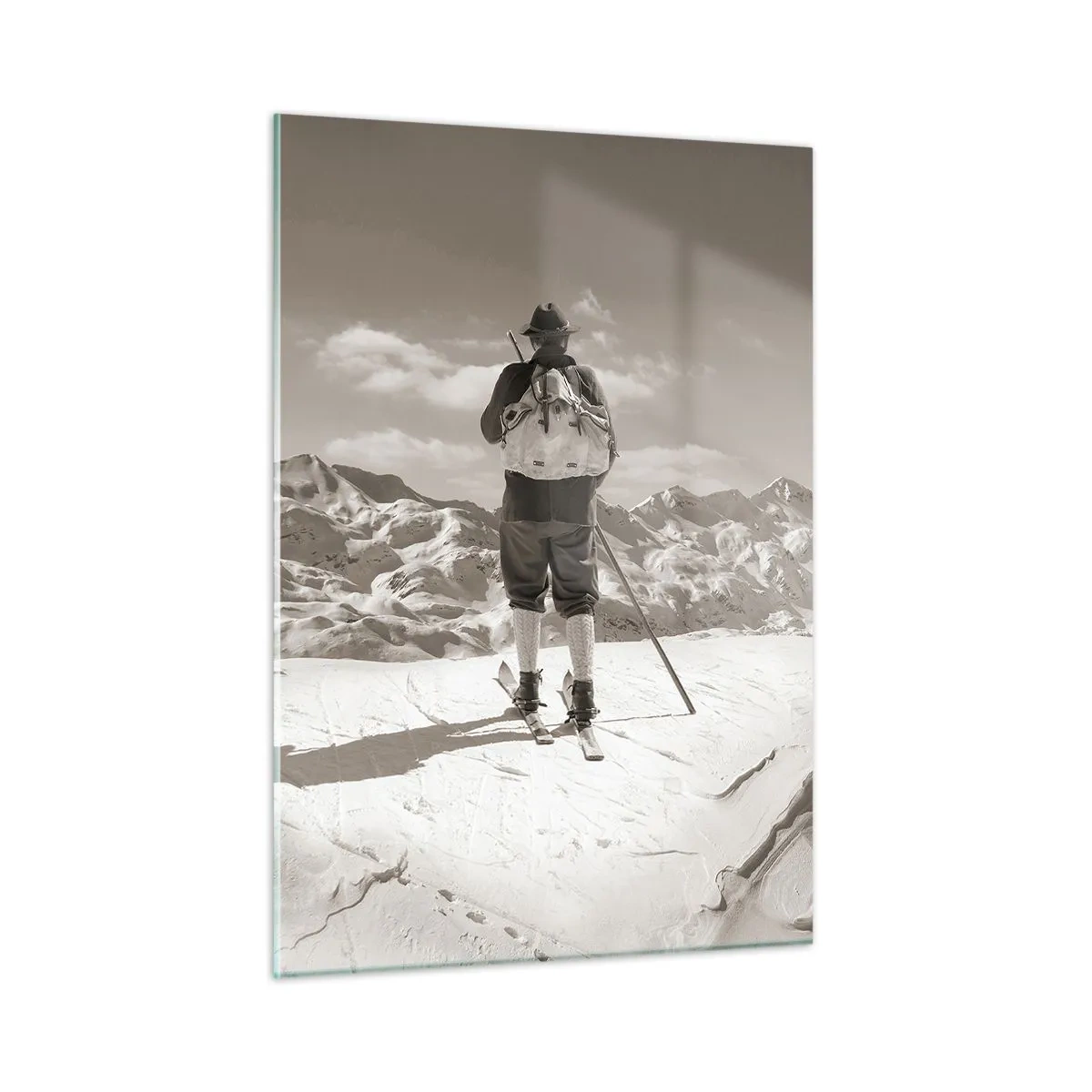 Glastavla - Bild på glas - Och fjällen är samma - 50x70 cm