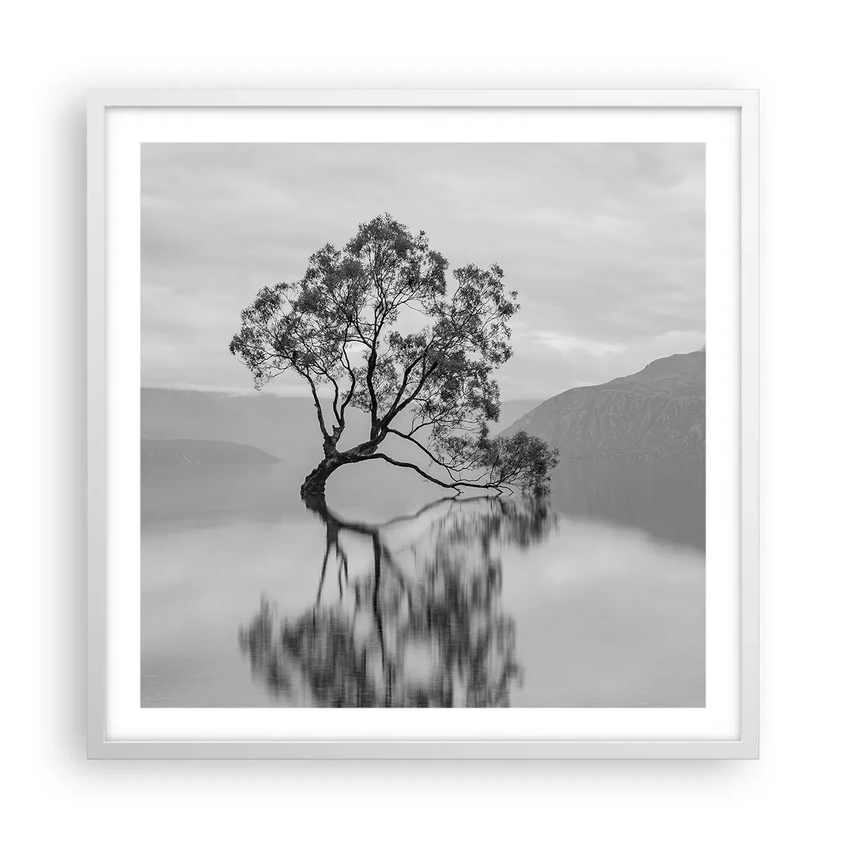 Affisch i vit ram - Det finns ett land - 60x60 cm