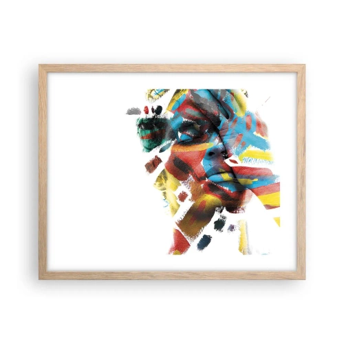 Affisch i ram av ljusek - Färgrik personlighet - 50x40 cm
