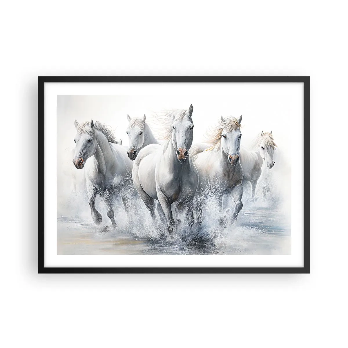 Affisch i svart ram - Vit magi - 70x50 cm