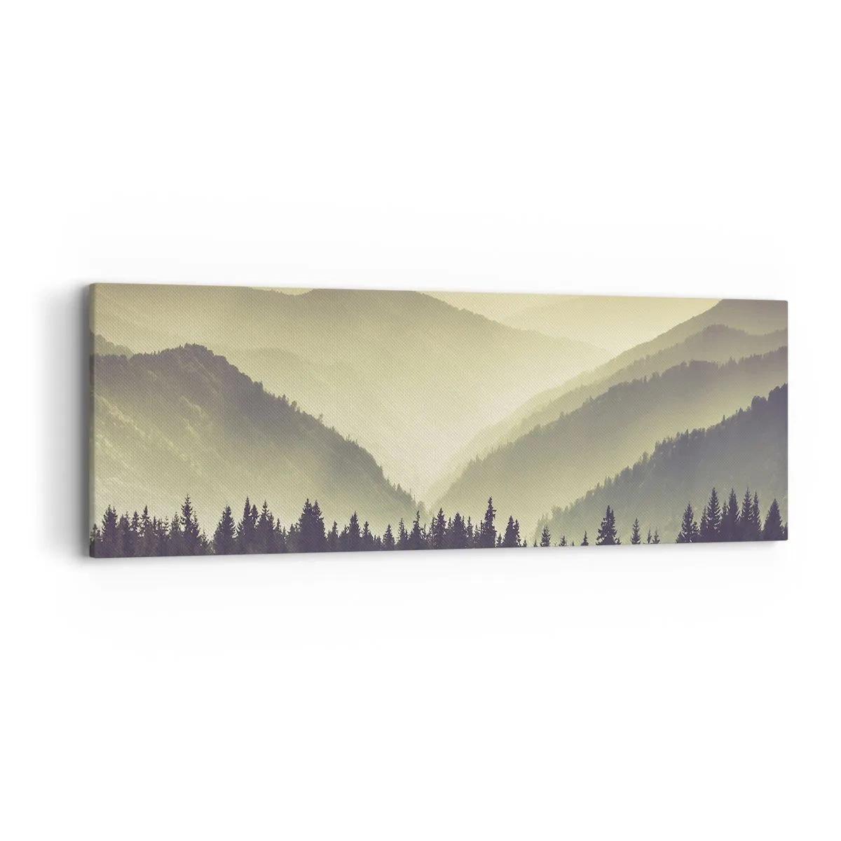 Canvastavla - Bild på duk - Bortom bergen... - 90x30 cm