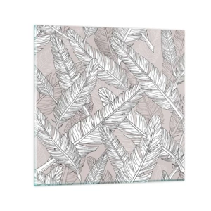 Glastavla - Bild på glas - Fjäderstorm - 30x30 cm