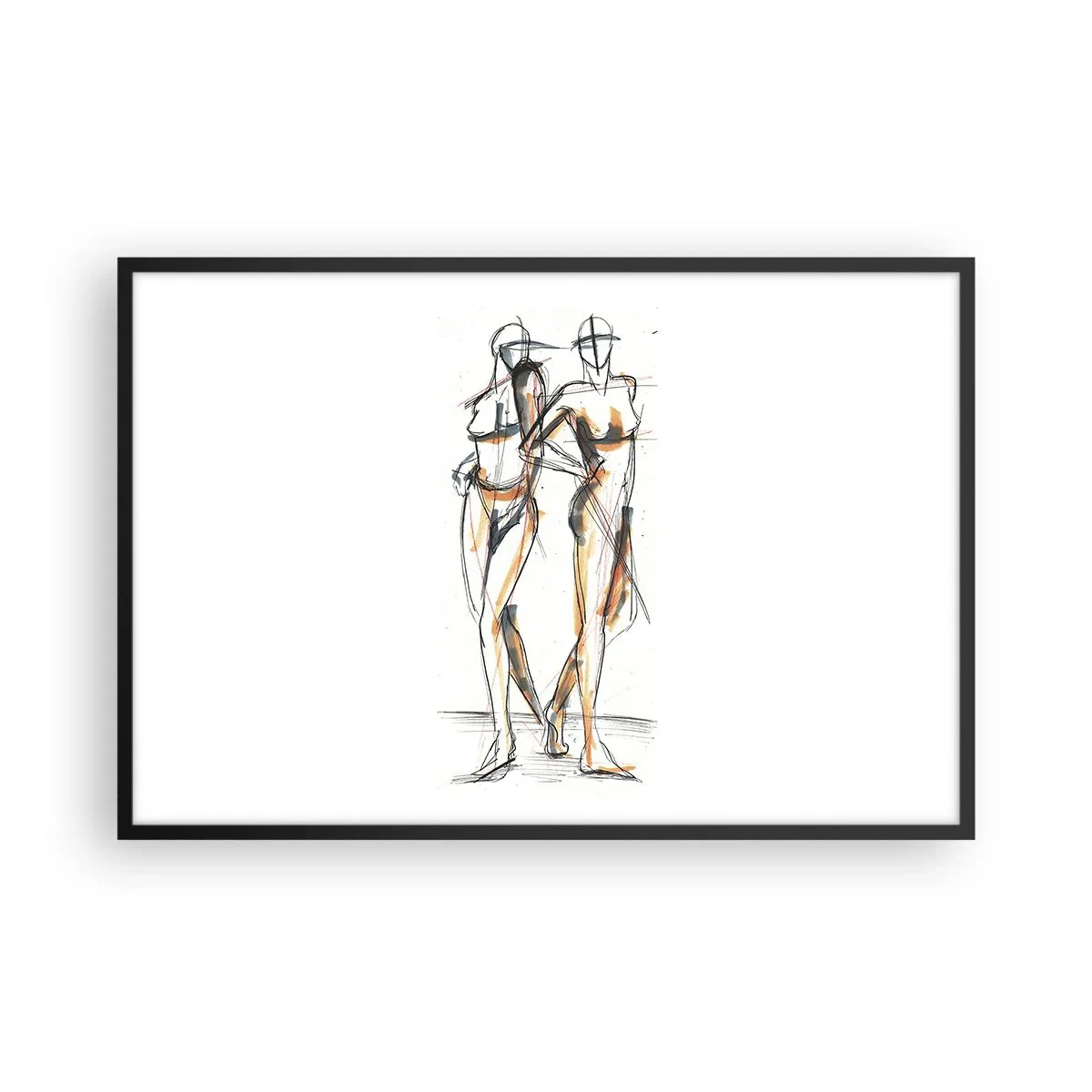 Affisch i svart ram - Charmens studie - 91x61 cm