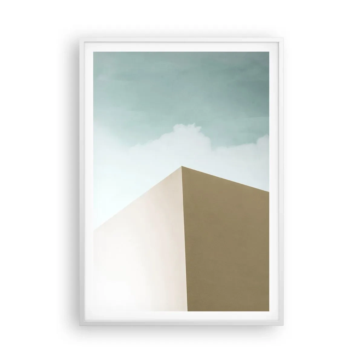 Affisch i vit ram - Geometri av en solig sommar - 70x100 cm