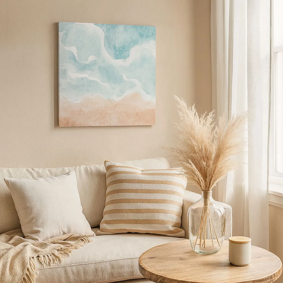 Canvastavla - Bild på duk - Abstraktion i moln - 30x30 cm