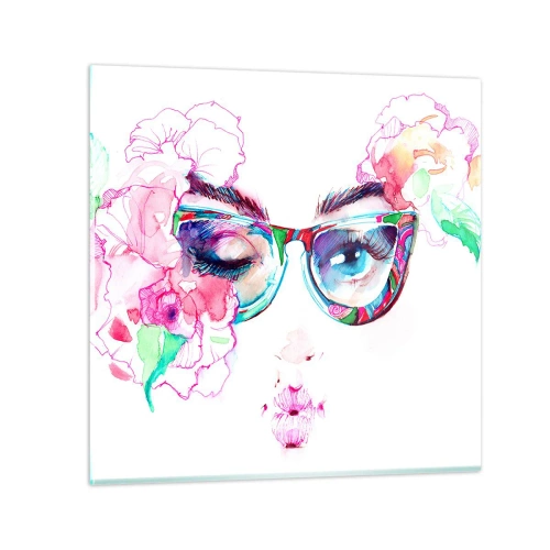 Glastavla - Bild på glas - Frestande löfte - 30x30 cm