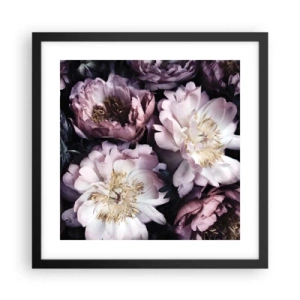 Affisch i svart ram - En bukett i gammal stil - 40x40 cm