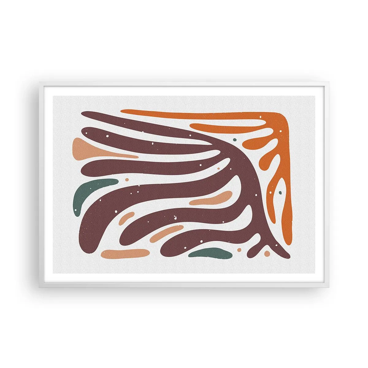 Affisch i vit ram - Strålande organisk komposition - 100x70 cm