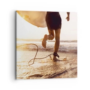 Canvastavla - Bild på duk - Möta vågorna - 70x70 cm